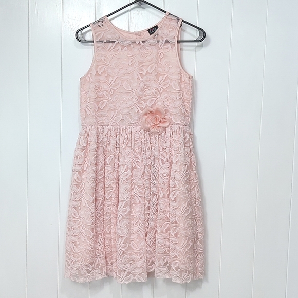 EUC Light Pink Lilt Rose Lace Dress With Flower - Picture 1 of 7